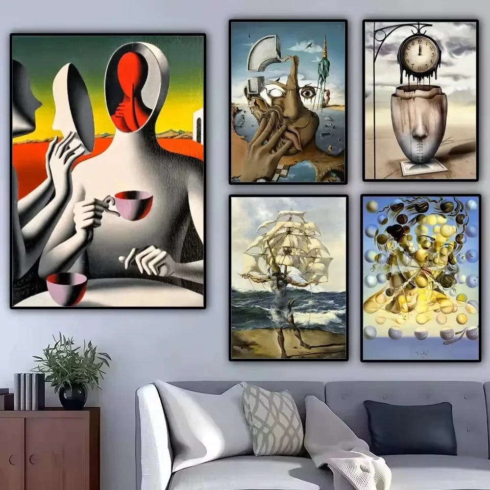 Peinture à l'huile par numéros, œuvre d'art surréaliste, la persistance de la mémoire, décoration murale pour la maison, décoration de salon, cadeau sans cadre