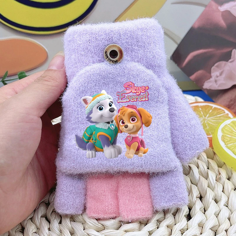 

Плюшевые перчатки Paw Patrol Kawaii для мальчиков и девочек, милые варежки с героями мультфильмов в стиле аниме, детские зимние модные теплые ветрозащитные перчатки, детский подарок