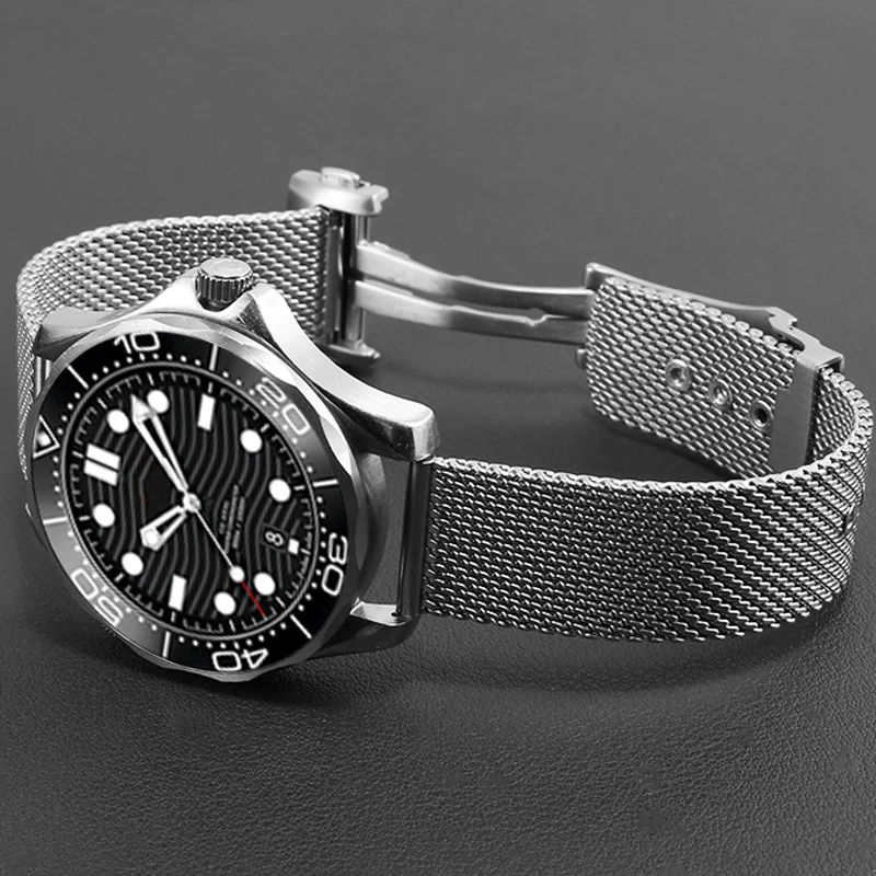 Milan mesh strap compatible with Haima 300, no time to die, new 007 Observatory stainless steel watch strap for men