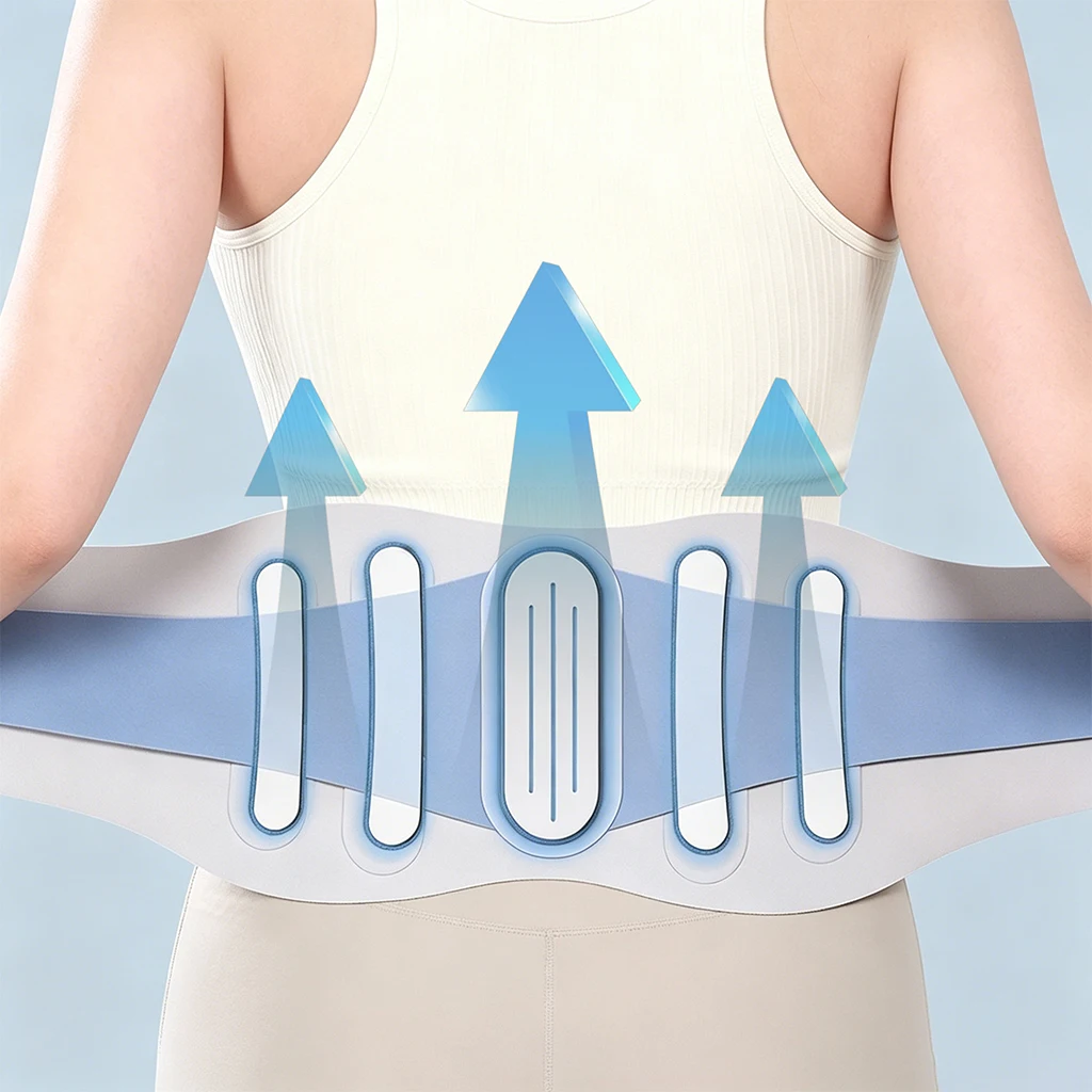 New Lumbar Support Belt, Back Brace with 5-Point Support, Breathable Waist Protector for Lower Back Pain Relief Daily Activities