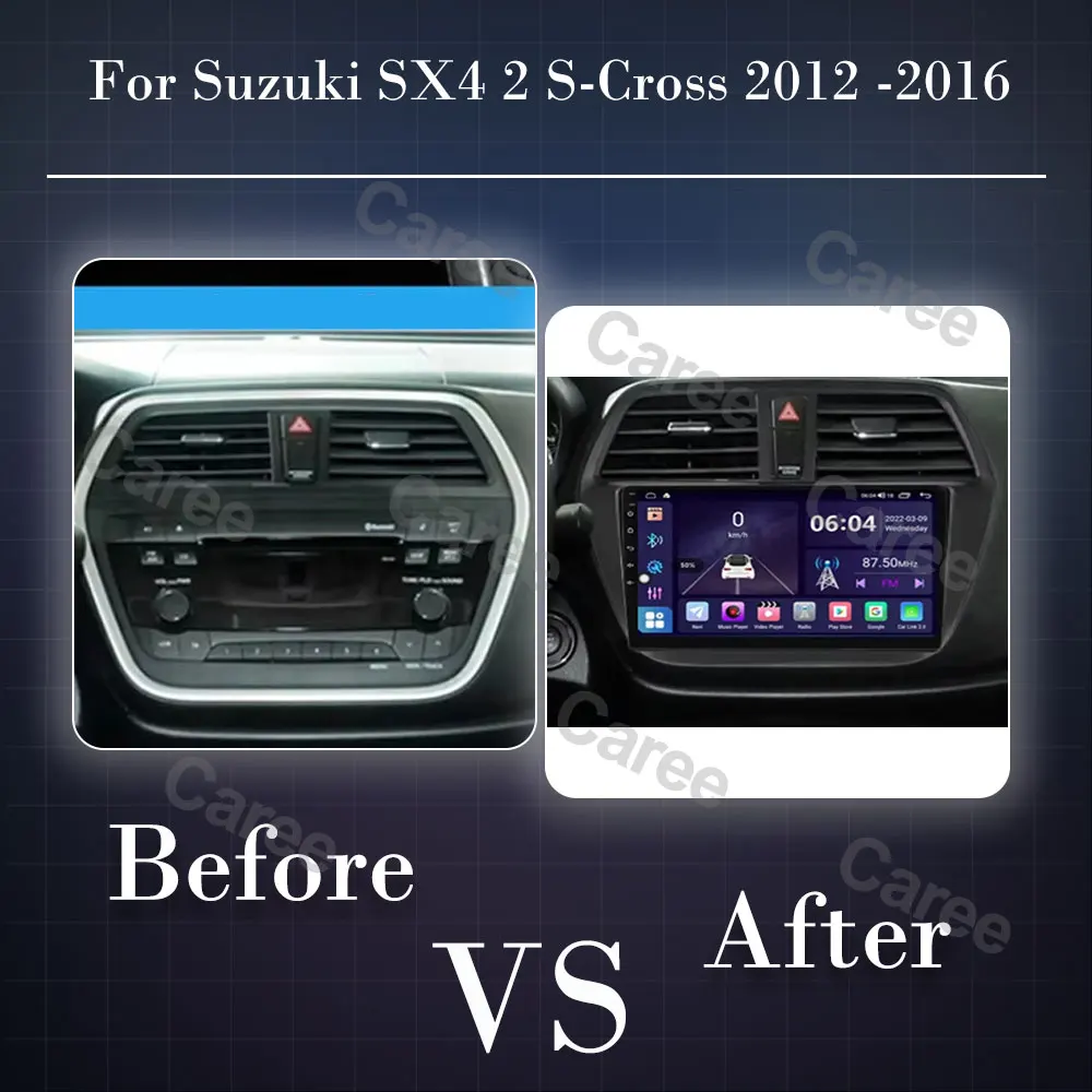 Car Radio Android 15 Multimedia Video Player For Suzuki SX4 2 S-Cross 2012 -2016 Carplay Auto Stereo GPS Navigation Screen WIFI