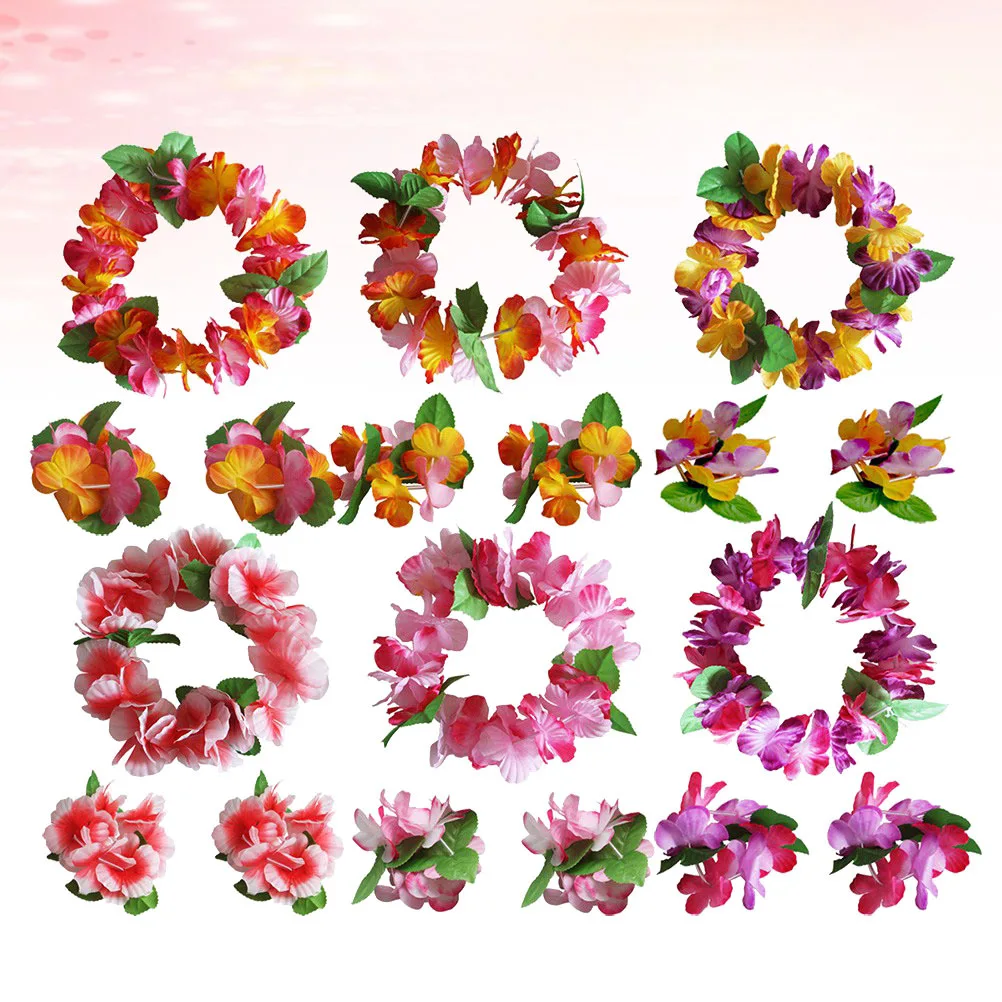 2 قطعة مجموعة إكليل هاواي الأزهار عقال أكاليل الزهور للنساء شاطئ حفلة مهرجان الزفاف التصوير الفوتوغرافي الشعر