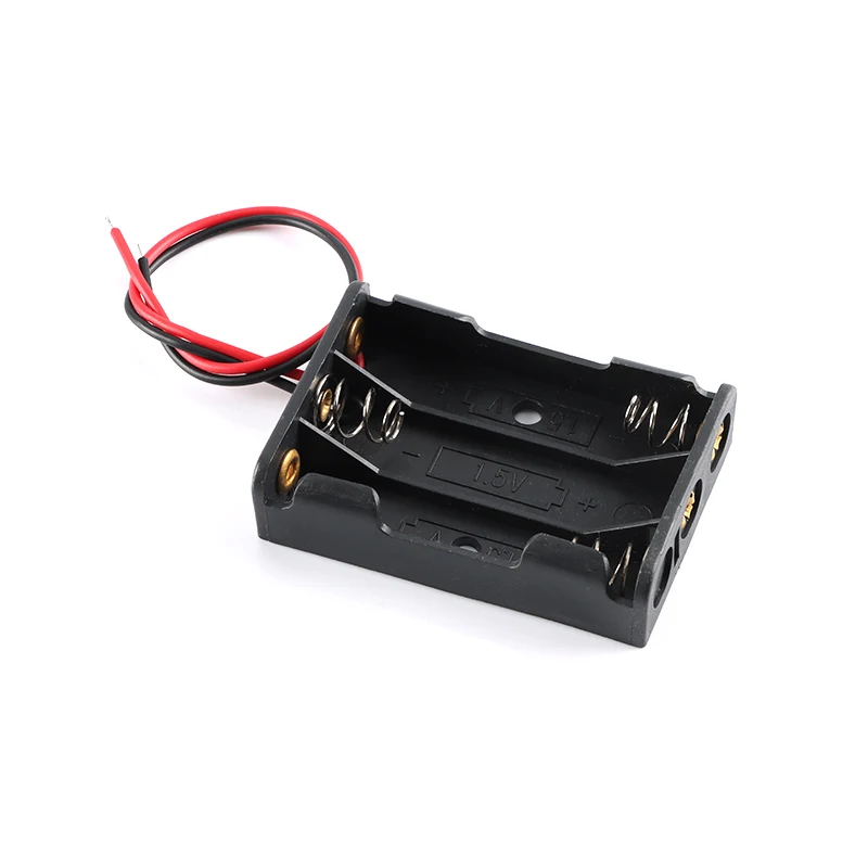 New AAA Power Bank Cases 1X 2X 3X 4X AAA Battery Holder Storage Box Case 1 2 3 4 Slot AAA Batteries Container With Wire Lead
