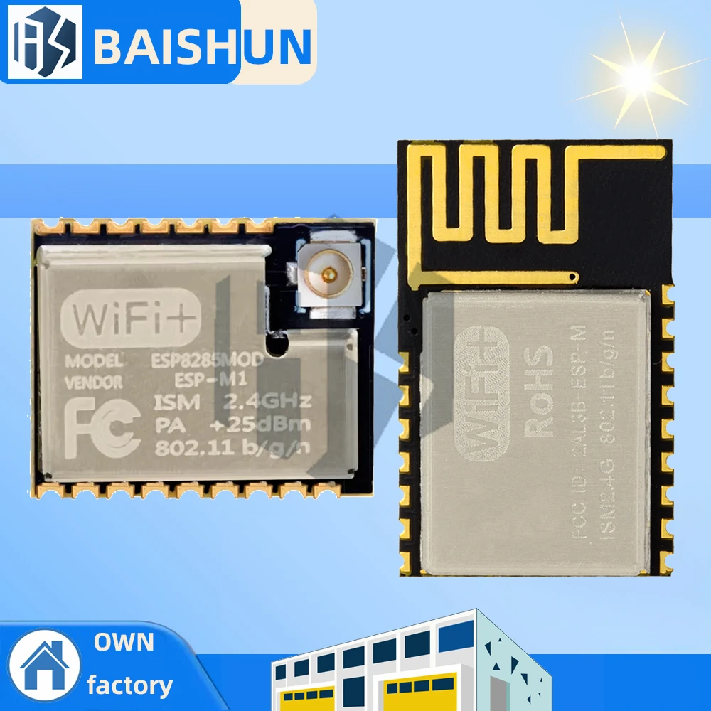 ESP-M1 ESP-M2 ESP8285 ESP8266 Chip Flash Wifi módulo inalámbrico puerto serie Ultra transmisión con interfaz de antena externa