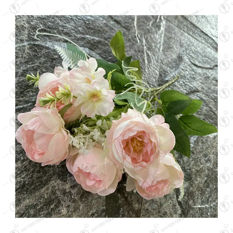 

Decorated large-headed artificial peony silk bouquet wedding Easter or Halloween decorations