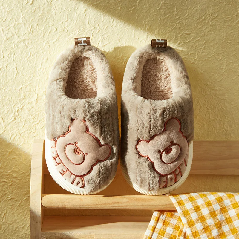 البهجة ماريو الشتاء الأطفال الكرتون النعال القطن داخلي الفتيات والفتيان النعال