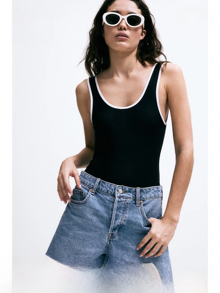 

Женские джинсы H&M, весенние базовые брюки Sle Faion Lazy Frayed, тонкие удобные пряные брюки, 22230, хлопок, 00% l, талия