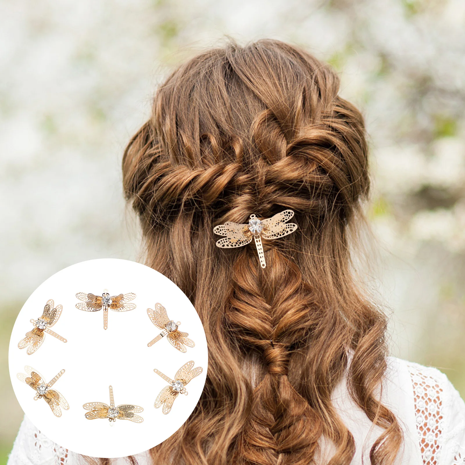 

10 Pcs DIY Craft Decor Rhinestone Charm Craft Decor Headdress Hair Clip Headdress Accessories Charms Charm Hair Clip