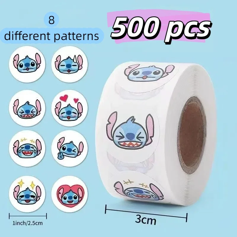 Kawaii 500 قطعة ديزني غرزة ملصقات صناعة يدوية أنيمي ختم التسمية الزخرفية الكرتون حفلة الحلوى ملصقات لفات ملصقات ، kawaii