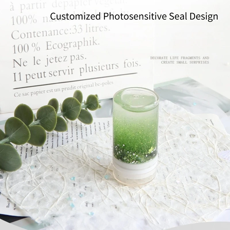 Custom Name Stamp Waterproof Fadeless Personalized Seal Quicksand Stamp DIY Hand Account Stationery Creative Art Craft Supplies