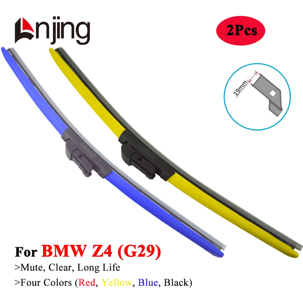 LNJING Colorful Car Windshield Wiper Blade For BMW Z4 Roadster sDrive 20i 30i M40i G29 Convertible 2018 2019 2020 2021 2022 2023