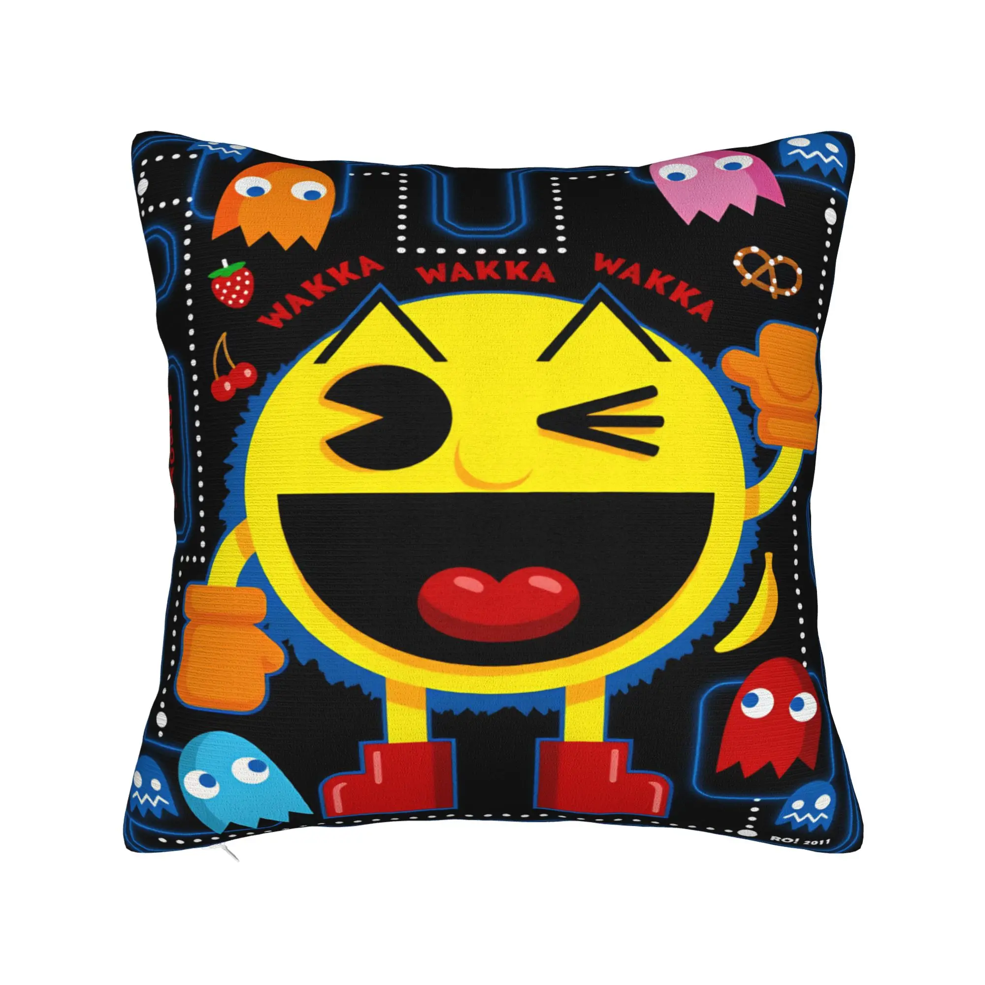 Pac-Man Pillow Case  Graphic Pillow Cover For Sofa Home Decoration Retro Trendy Pillowcases