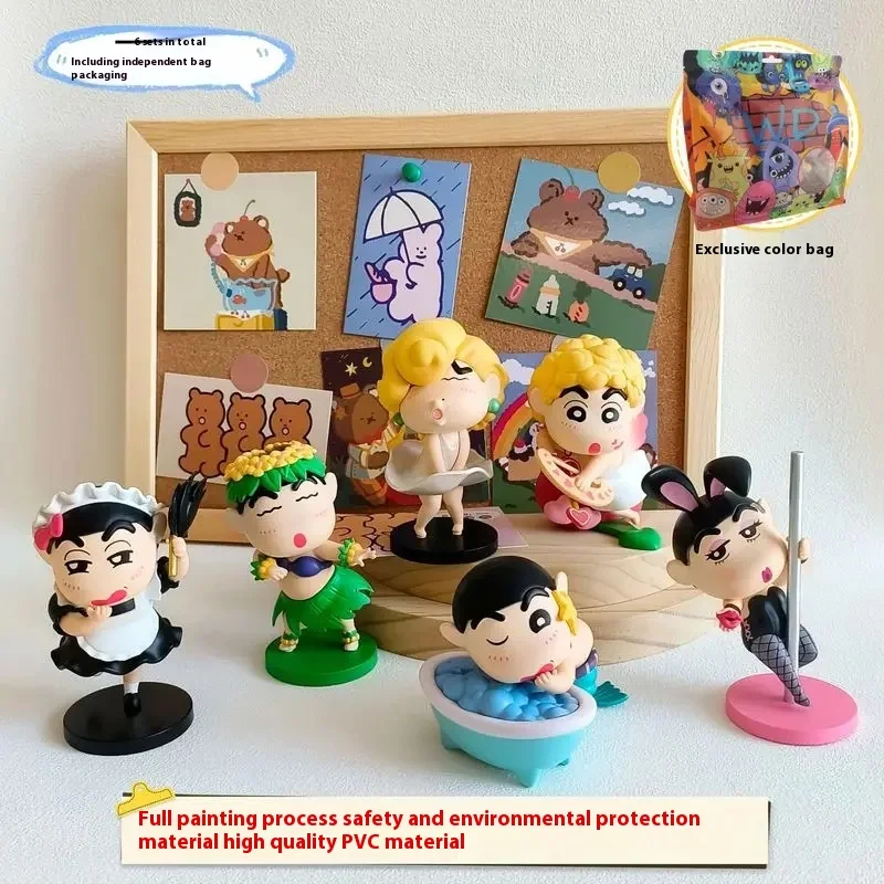 New Crayon Xiaoxin Blind Box Home Decorations Girls Children 6 Funny Cosplay Cupid Bunny Girl Funny Cute Figurine Gifts Desktop