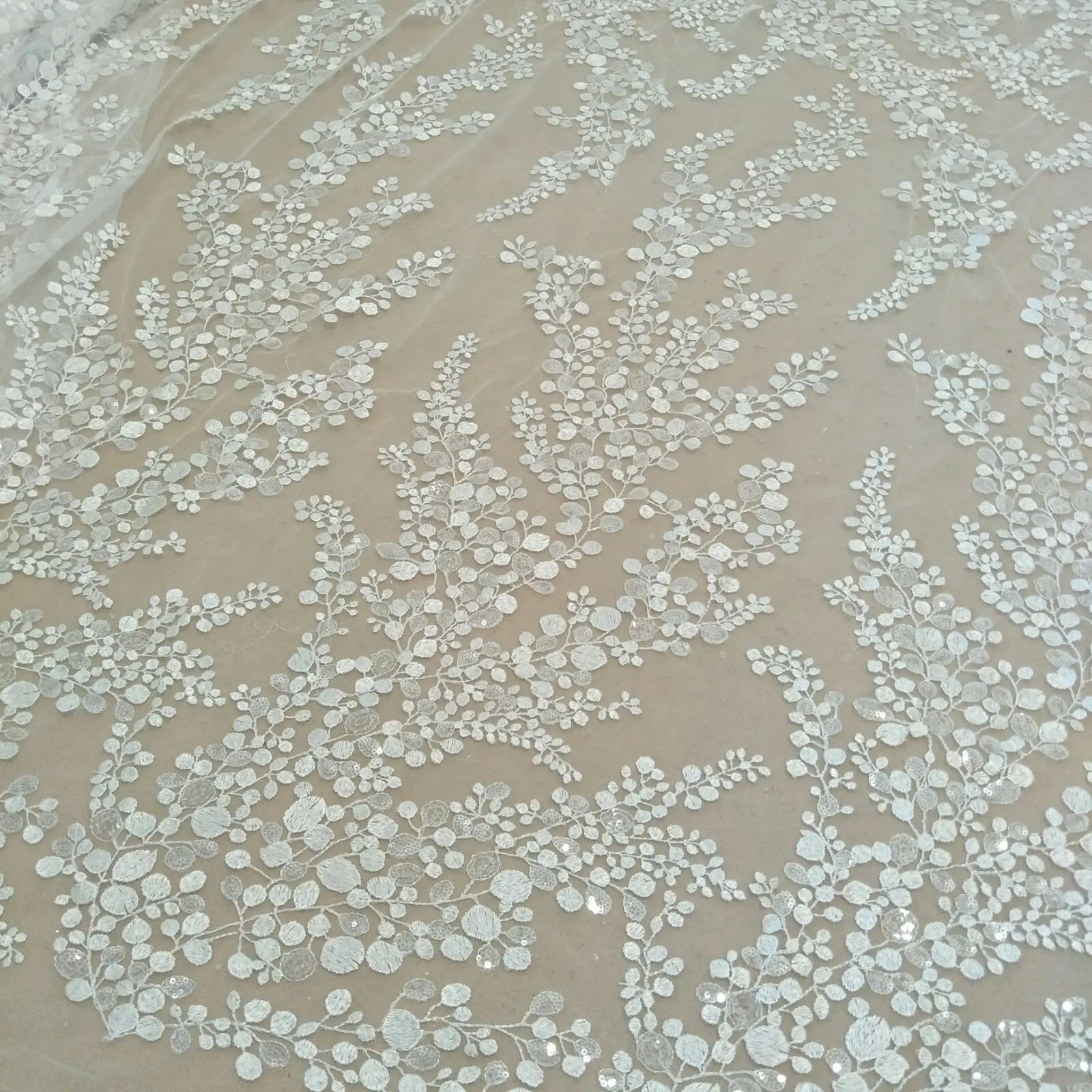 wedding gown dress lace fabric sequins lace fabric 130cm width dress lace sell by yard