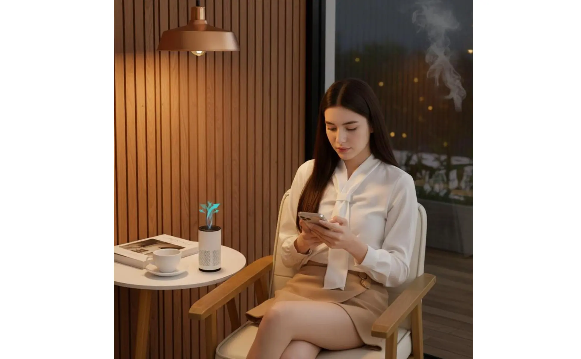 Smoke Eater Removes Allergens & Odors Desktop Smoke Screen Desktop Air Purifier Quiet Function Small Air Purifier for Bedroom