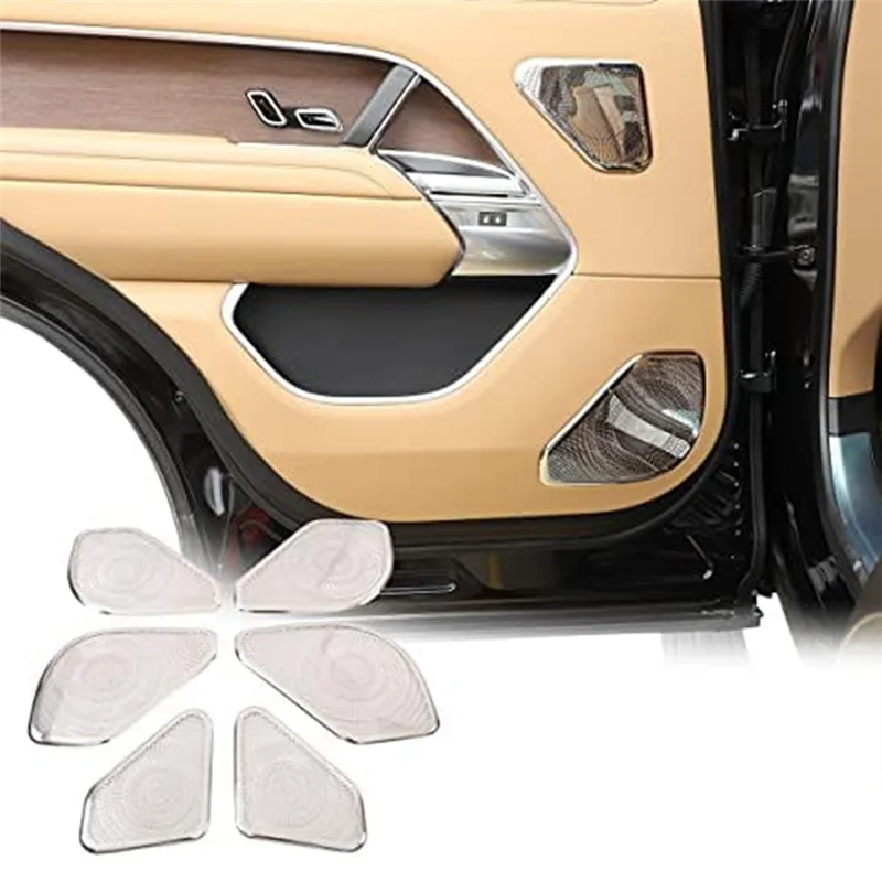 

For Land Range Rover L460 2023 Door Speaker Cover Decoration Sticker Door Stereo Speaker Cover, Bright Silver Replacement