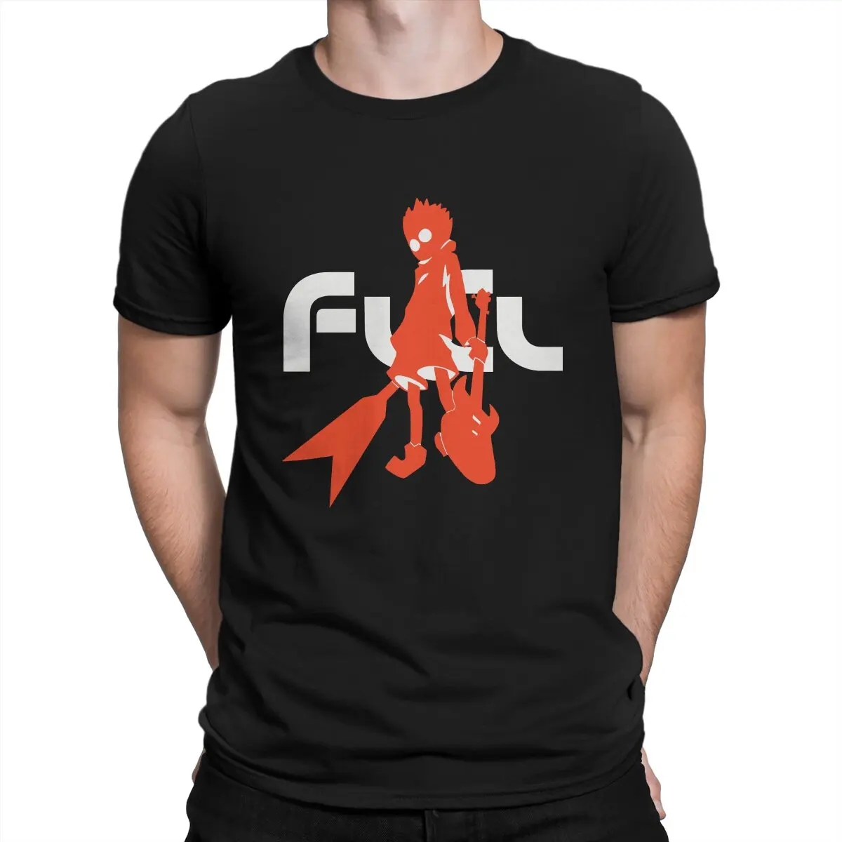 Anime Naota Man's TShirt FLCL O Neck Tops 100% Cotton T Shirt Humor High Quality Birthday Gifts