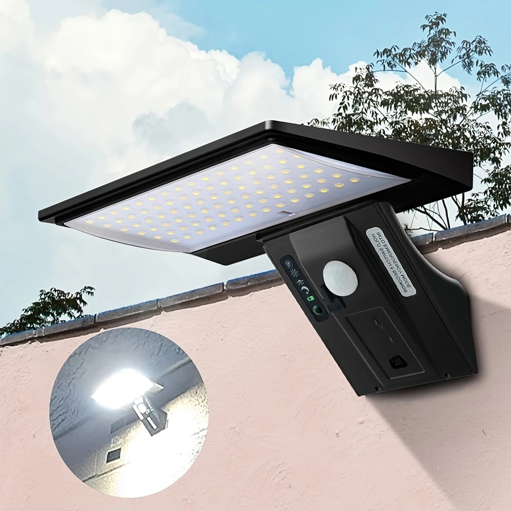 Solar Security Lights Solar Flood Lights Outdoor Waterproof with Motion Sensor 4 Modes 90 LEDs Wall Lights for Porch Yard Garden