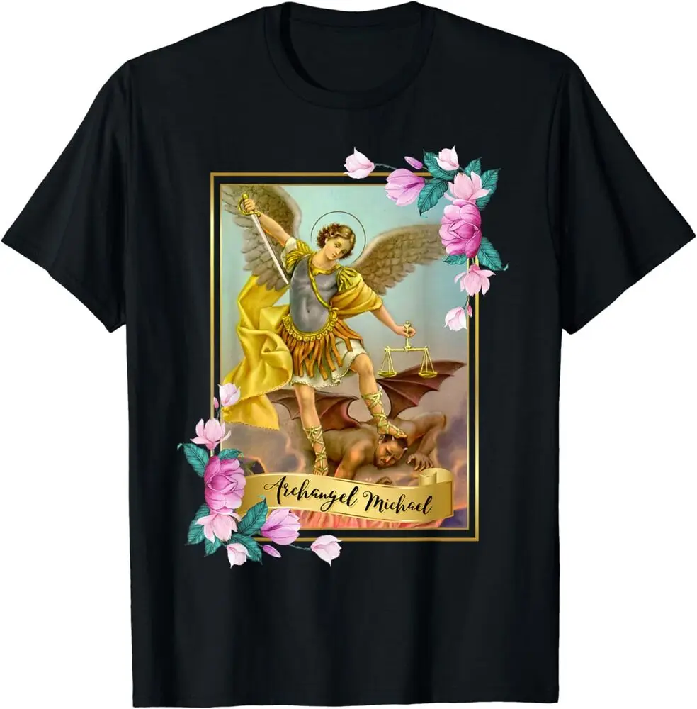 St Michael The Archangel, Protector Catholic Church Angel T-Shirt Graphic T-shirts For Men Clothing Women Short Sleeve Tees