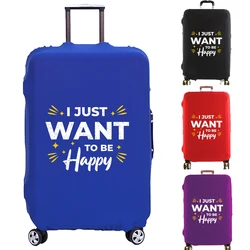 Funda protectora de equipaje con letras Want Tobe Happy, cubierta antipolvo elástica más gruesa para carrito de 18 a 32 pulgadas, accesorios de viaje