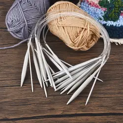 2/2.5/3/3.5/4/4.5/5/5.5/6/6.5/7/8mm Knitting Tools Stainless Line Circular Needle Aluminium Handle Ring Needlework For Sweater