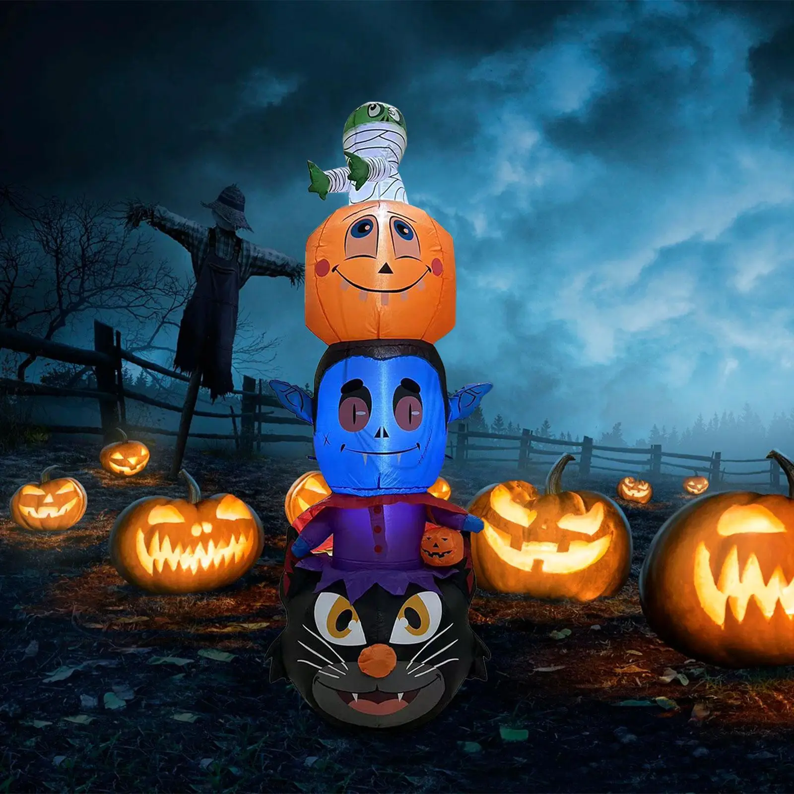 

Halloween Inflatable Decoration Outdoor UK Adapter Outside Built in LED Light for Kids Women Men Party Backyard Garden Porch