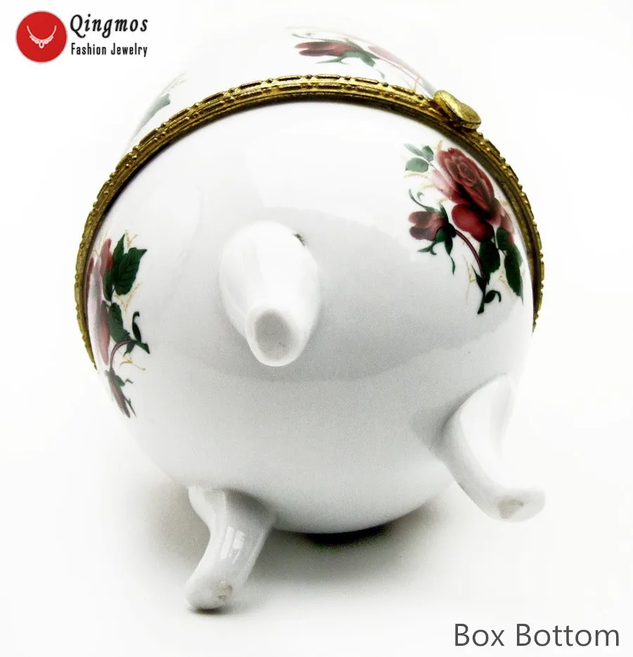 Qingmos-Boîte en porcelaine multi-usages avec boîte à bijoux, présentoirs à œufs multicolores, céramique chinoise, cadeau, 100x150mm