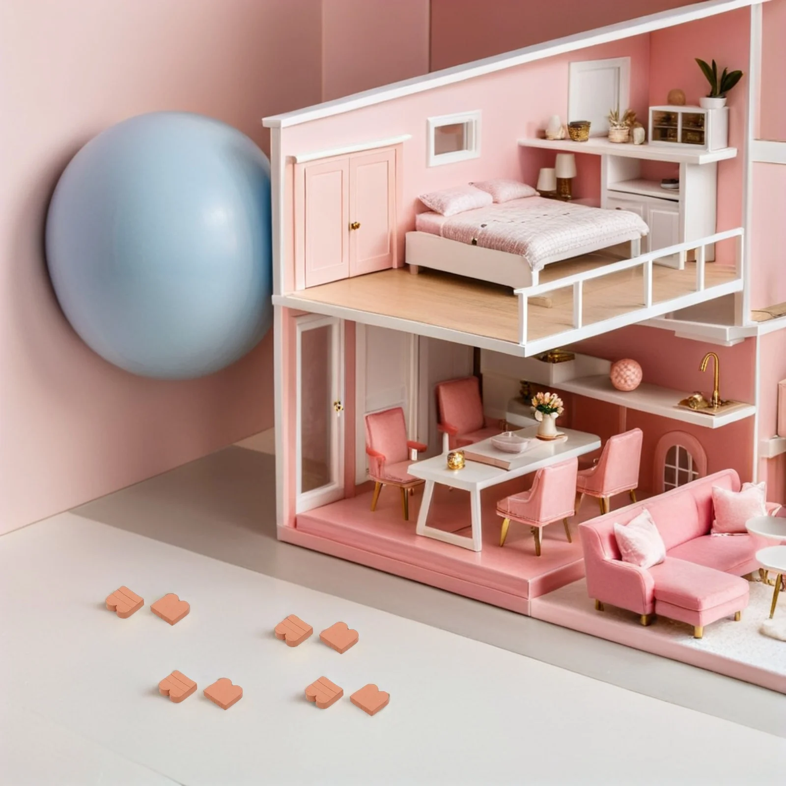 40 Uds. Azulejos de techo en miniatura a escala 1:16, materiales de techo con forma de onda de arcilla para paisajismo de casa de muñecas, accesorios decorativos marrones