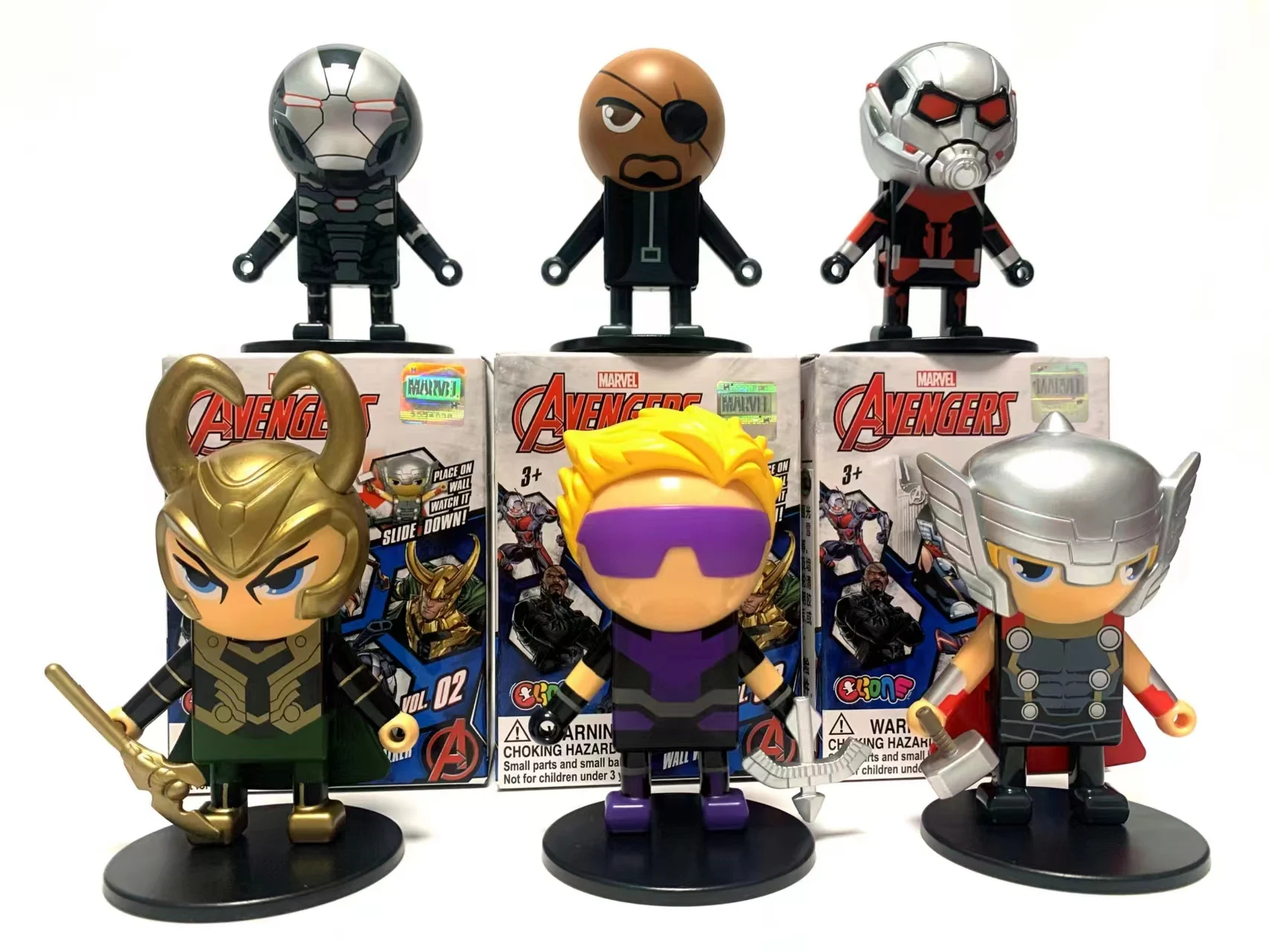 

Marvel Avengers Dynamic Wall Climbing Blind Box Ant Man Thor Loki Nick Fury Doll Gifts Toy Model Anime Figures Collect Ornaments