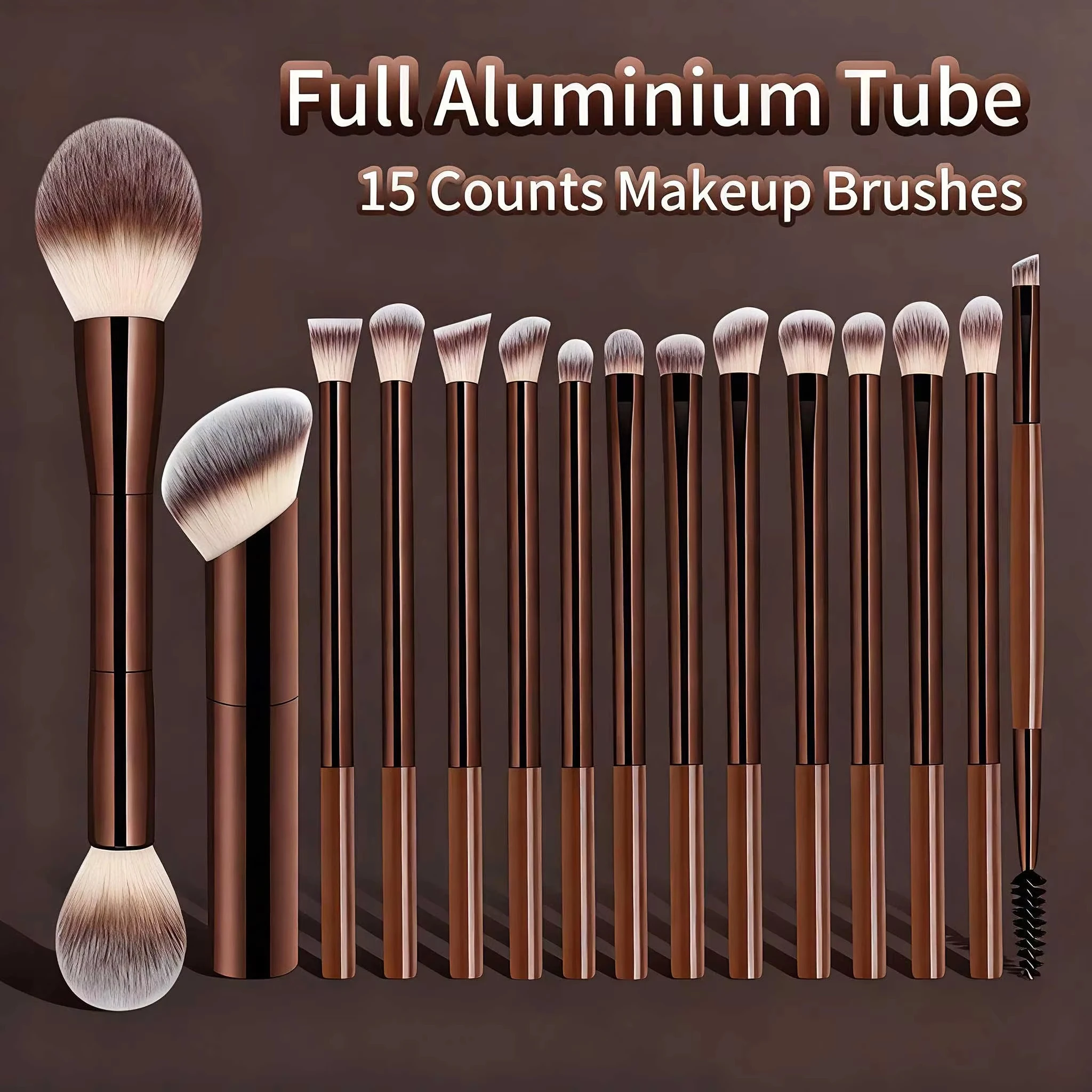 15pcs Professional Eyeshadow Makeup Brushes Blending Eyeliner Eyebrow Concealer Foundation Brush Makeup Accessories Gift.