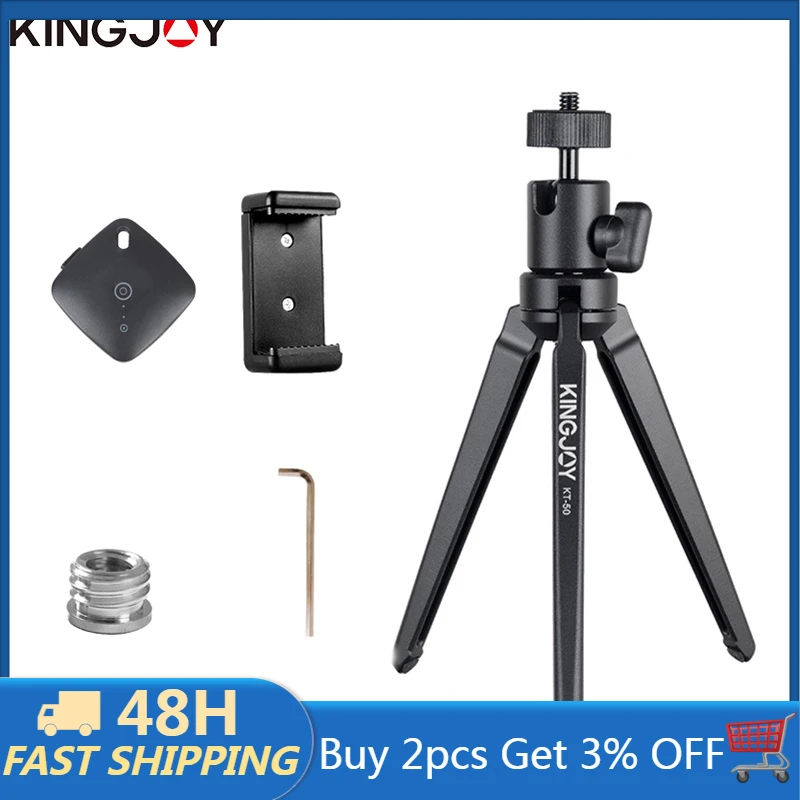 KINGJOY KT-30/M5 Aluminum Mini Tripod For Phone Camera Stand With Ball Head Mobile Smartphone Holder Tripod Flexible for Travel