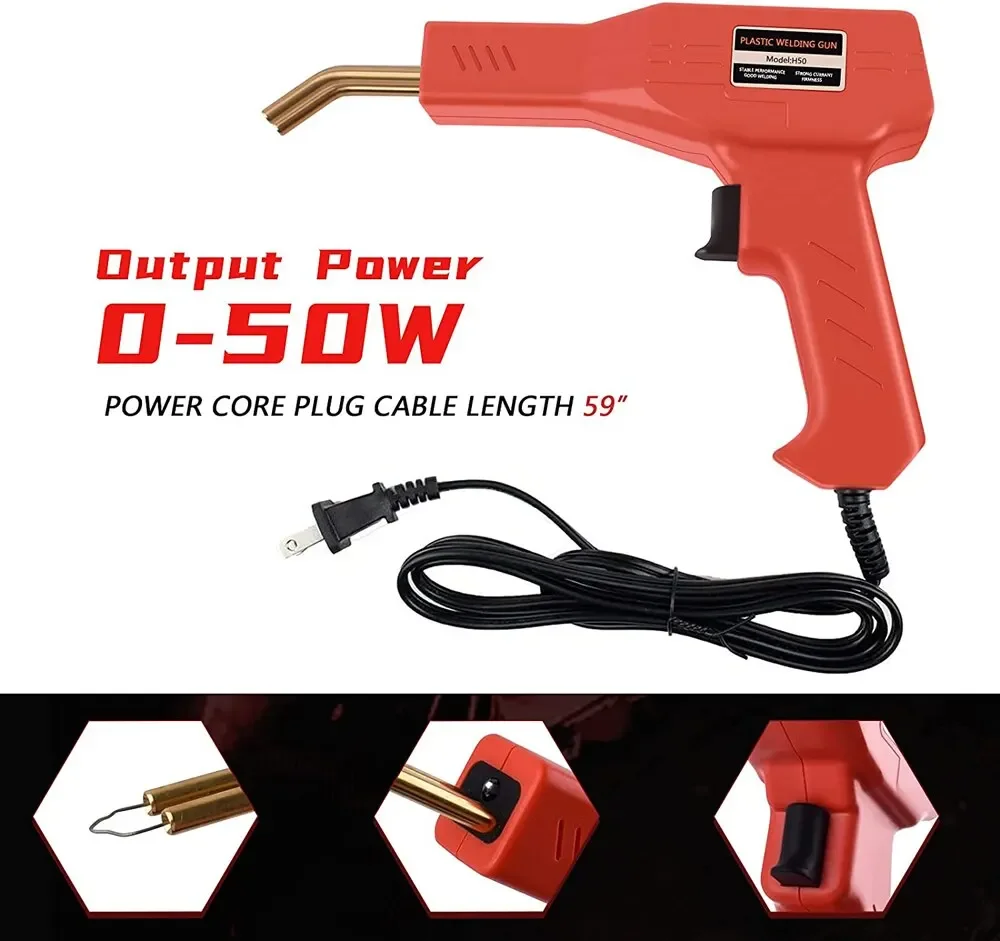Plastic Welder Hot Nail Gun with 200/400/800 Nails for Car Bumper PVC Repair Garage Tool Kit Machine Welding