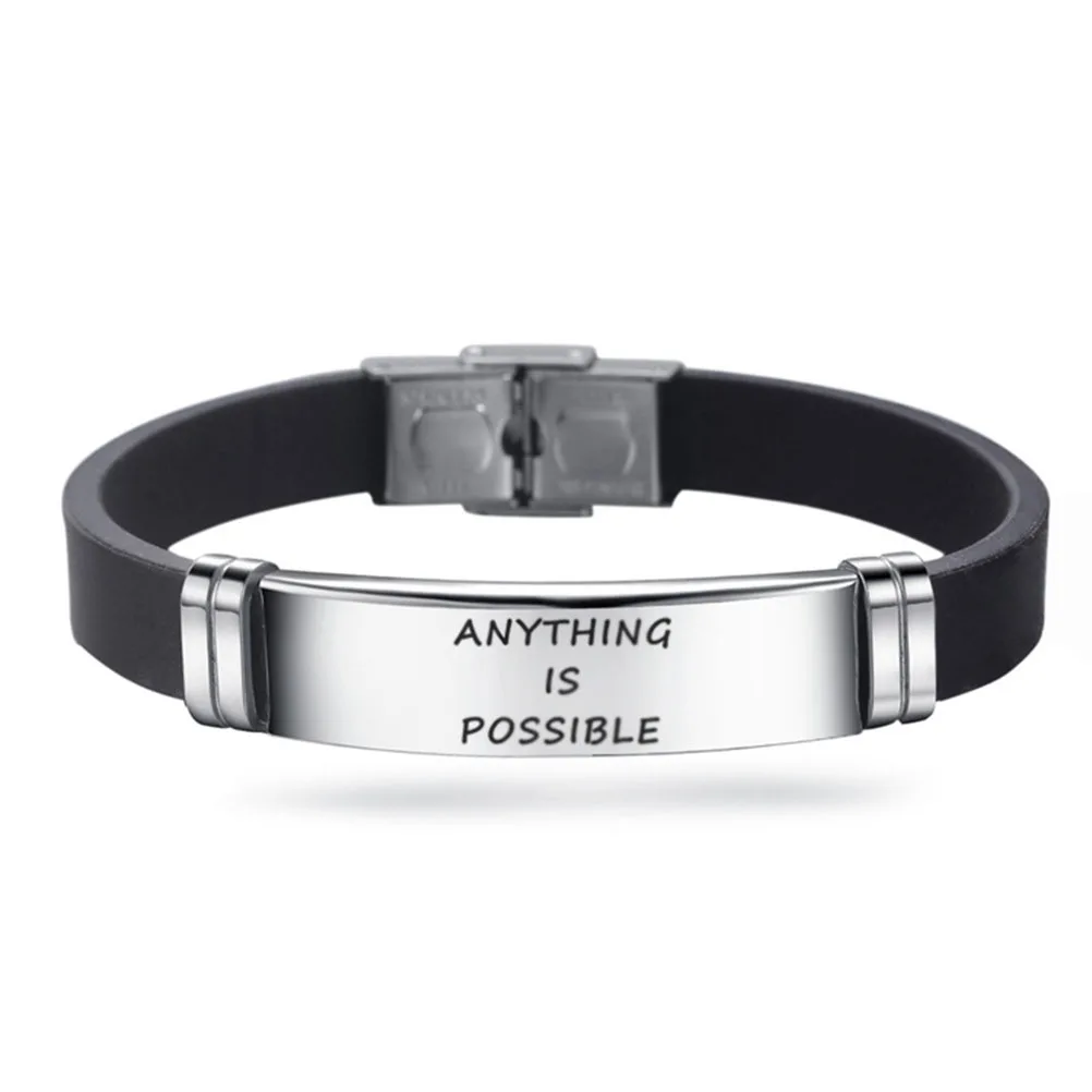 

5pcs Inspirational Silicone Wristbands English Words Bracelets Fashion Straps Motivational Gifts Lightweight Comfortable