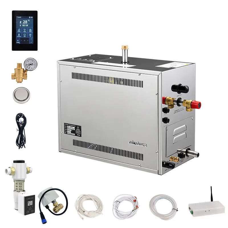 Atcsteam AT-W 12kW Stainless Steel Electric Steam Generator Bluetooth WiFi App Control Eco-Friendly for Commercial Turkish