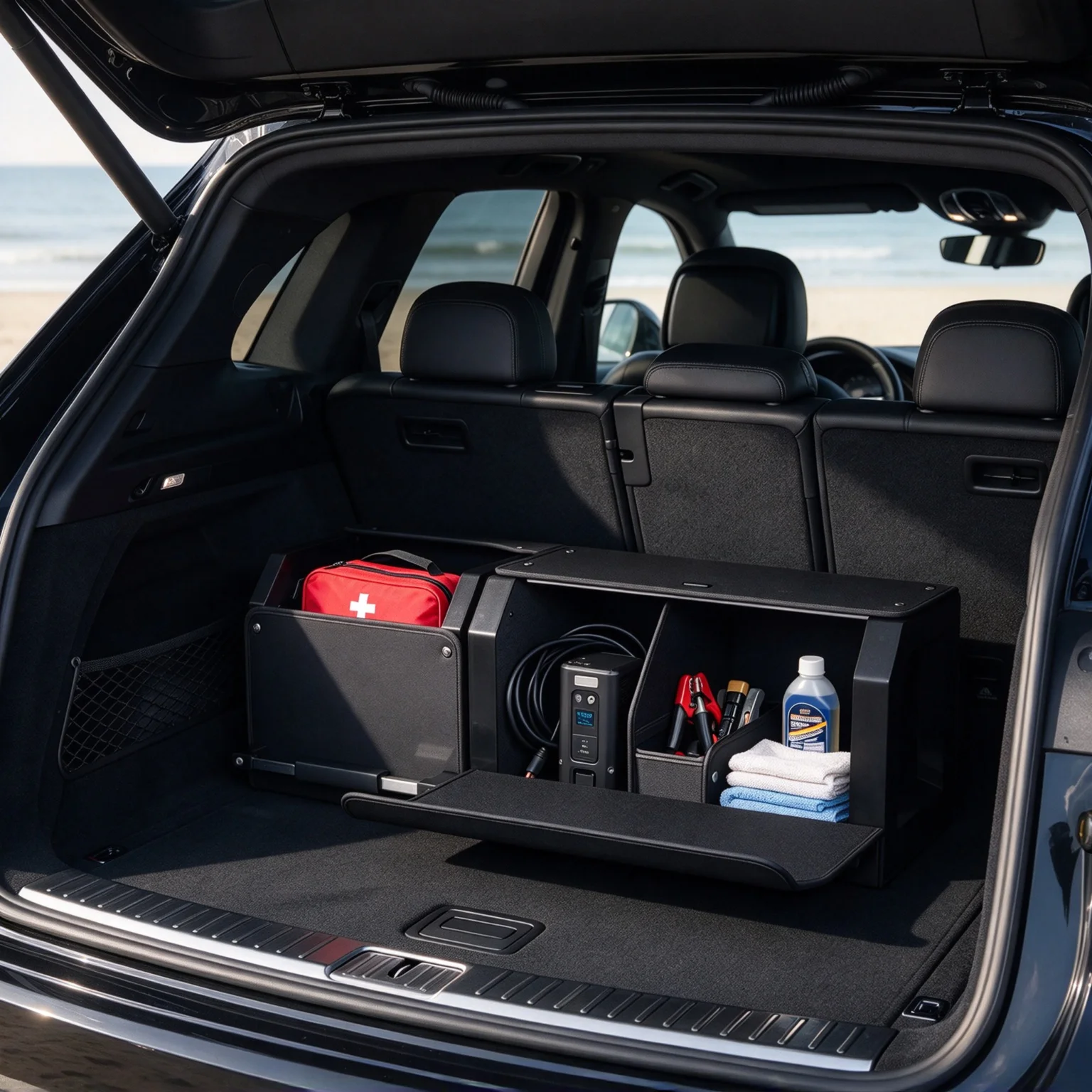 Car Trunk Organizer with Lid, Large Capacity Waterproof Trunk Storage Box, Home Car Essential Trunk Storage Box Organizer