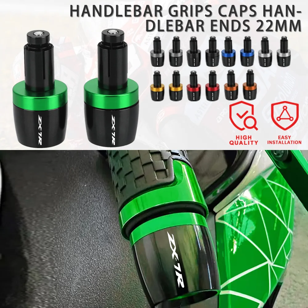 

For kawasaki ZX7R ZX7RR ZX7R ZX7R R 1989-2003 2002 2001 Motorcycle 22mm Handlebar Grips Bar Ends Cap Handle Counterweight Plug