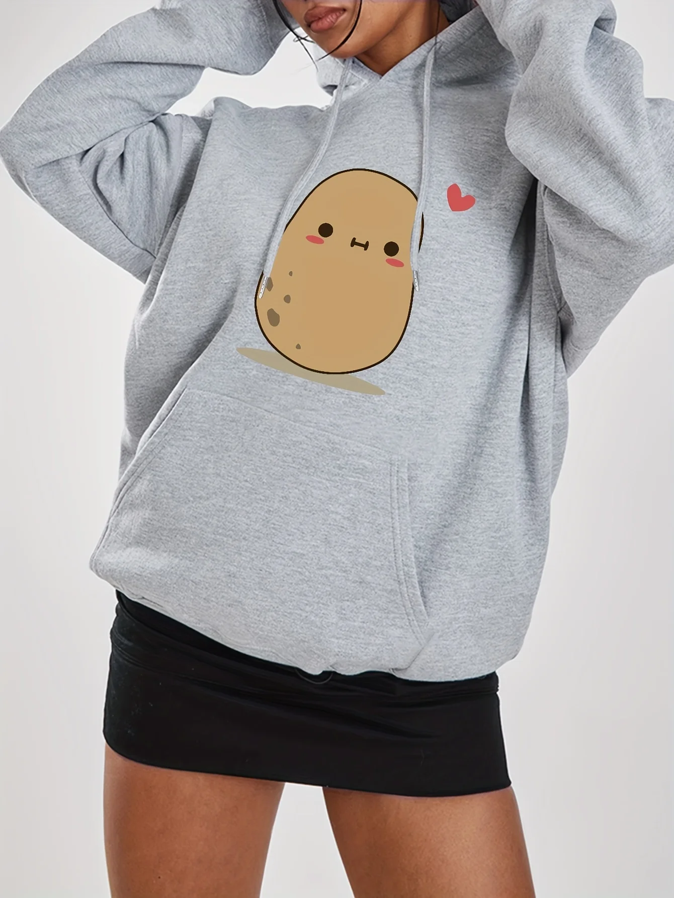 Cute Little Potatoes Printing Female Hoody Harajuku S-Xxl Sweatshirt Fashion Comfortable Hooded Autumn Warm Streetwear Women