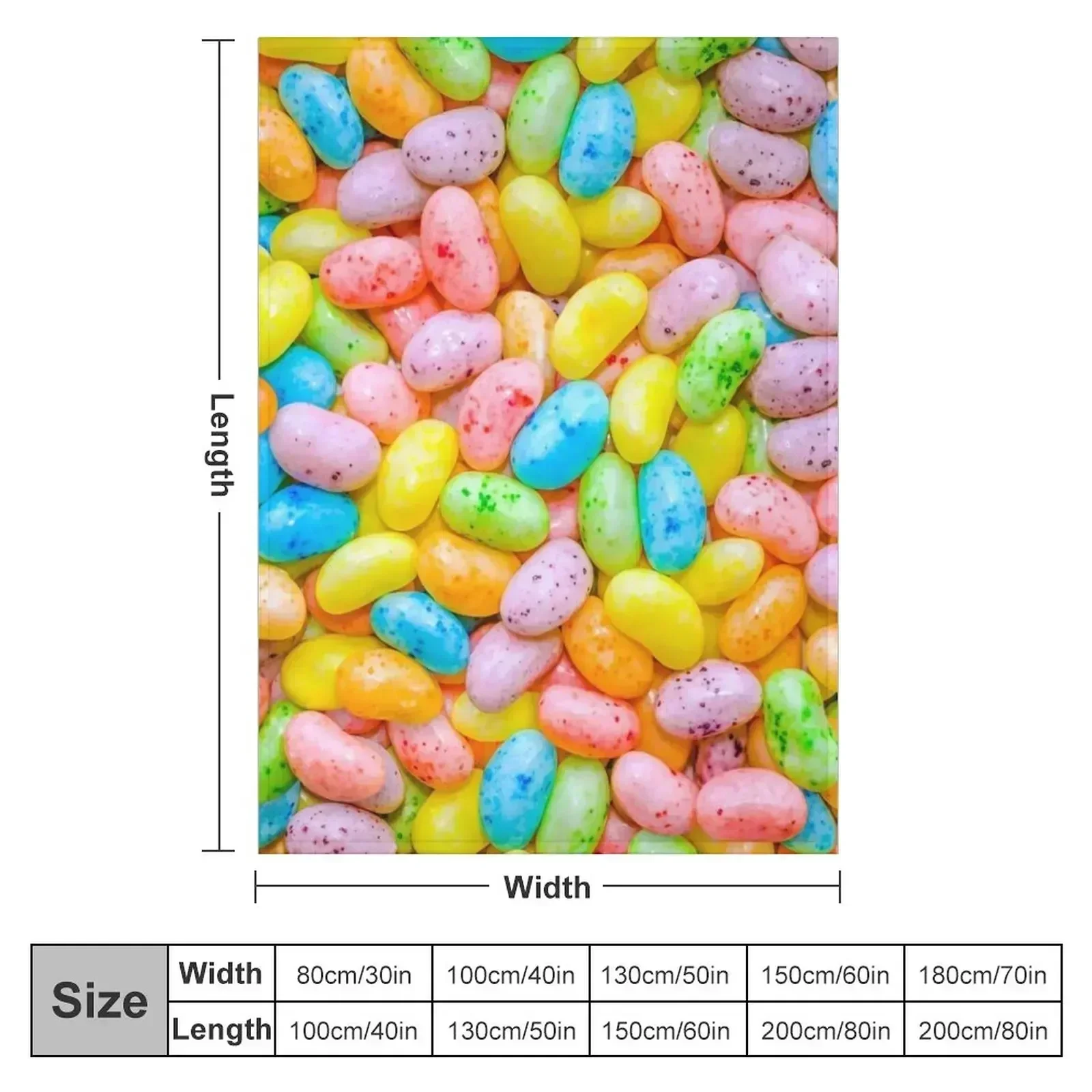 Light Pastel Speckled Jelly Bean Candies Photo Pattern Throw Blanket Large Luxury Blankets