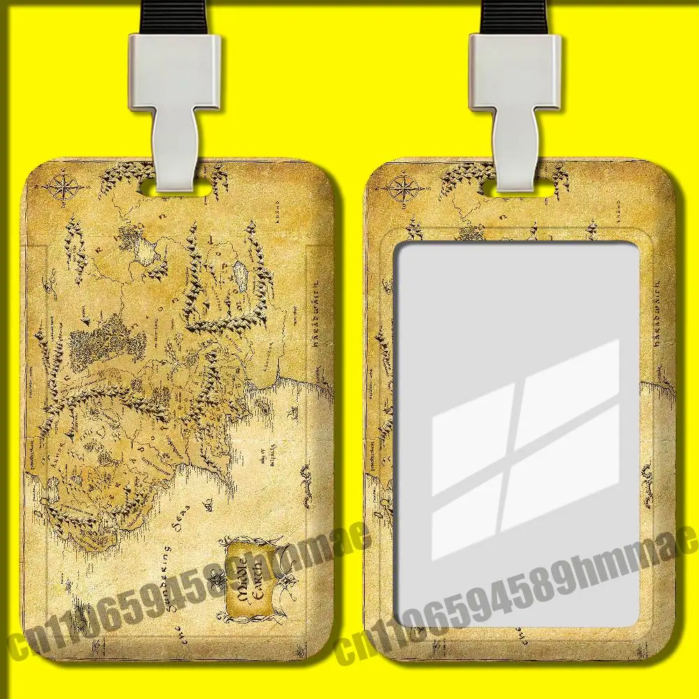 For Middle Earth Map The Lord of the R-Rings Card Holder Cover Metro Subway Access ID Bank Credit Work license DIY Custom