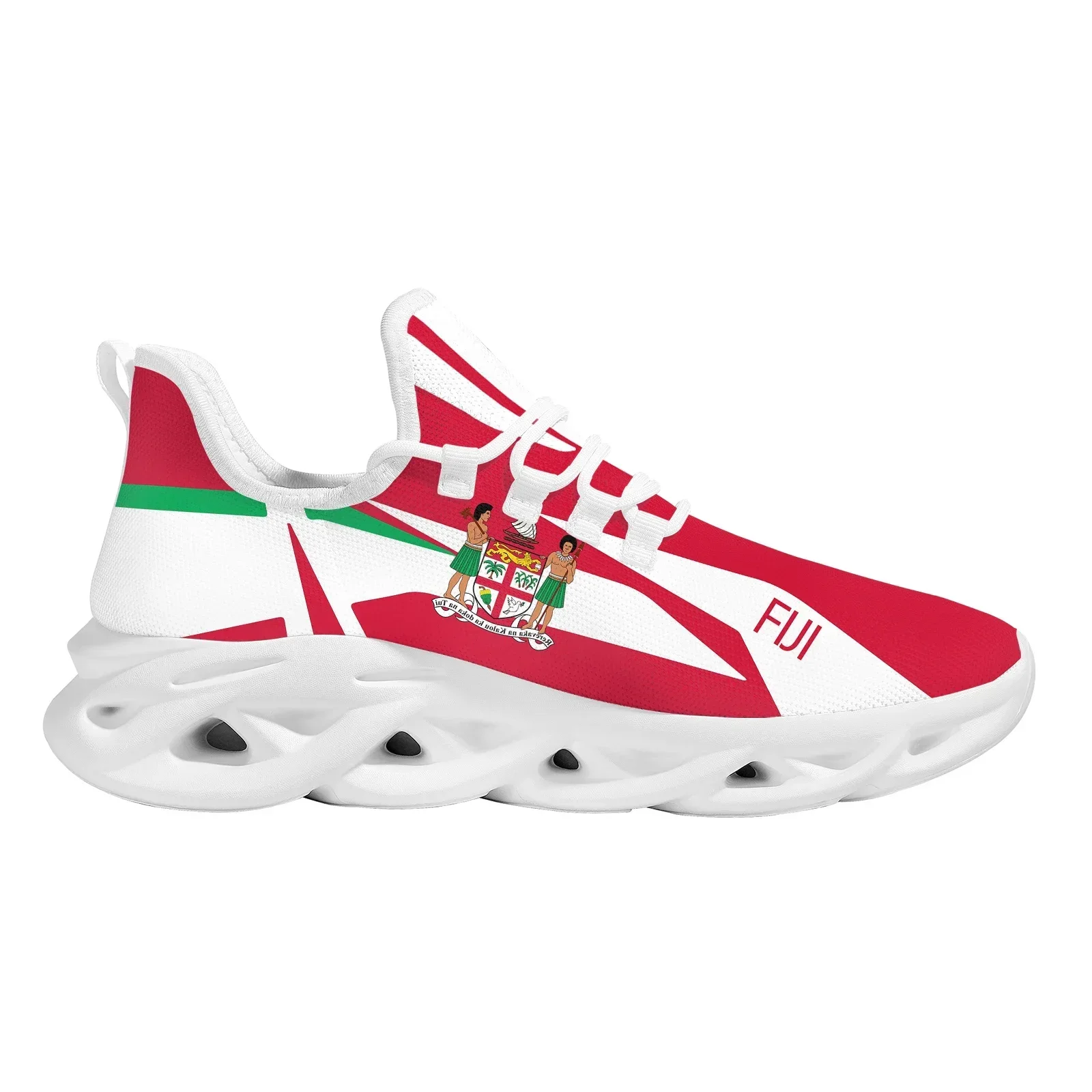 تصميم العلم الوطني فيجي، أسد ذهبي يحمل فاكهة جوز الهند، طباعة شعار وطني، أحذية رياضية قابلة للتنفس