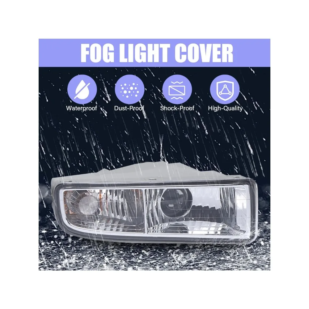 1Pair Halogen Fog Lights - 12V 55W Clear Lens, ABS+PC Injection Molding, Front Left Right Bumper Direct Replacement with Bulbs