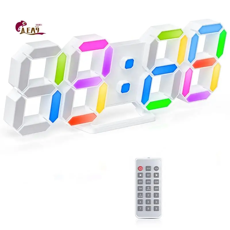 

AEA9-3D LED Digital Wall Clock Time Date Table Clock With App Control For Home Bedroom