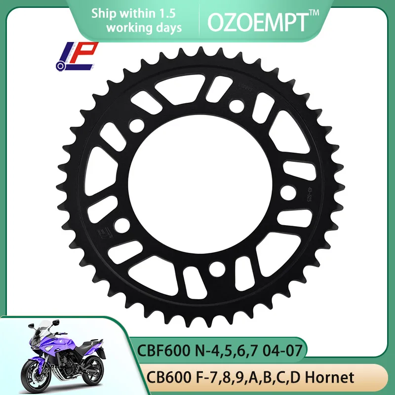 

OZOEMPT 525-43T Motorcycle Rear Sprocket Apply to CB600 F-7,8,9,A,B,C,D HornetPC41 CBF600 N-4,5,6,7,S-4,5 ABS,S-6,7 Cowl ABS