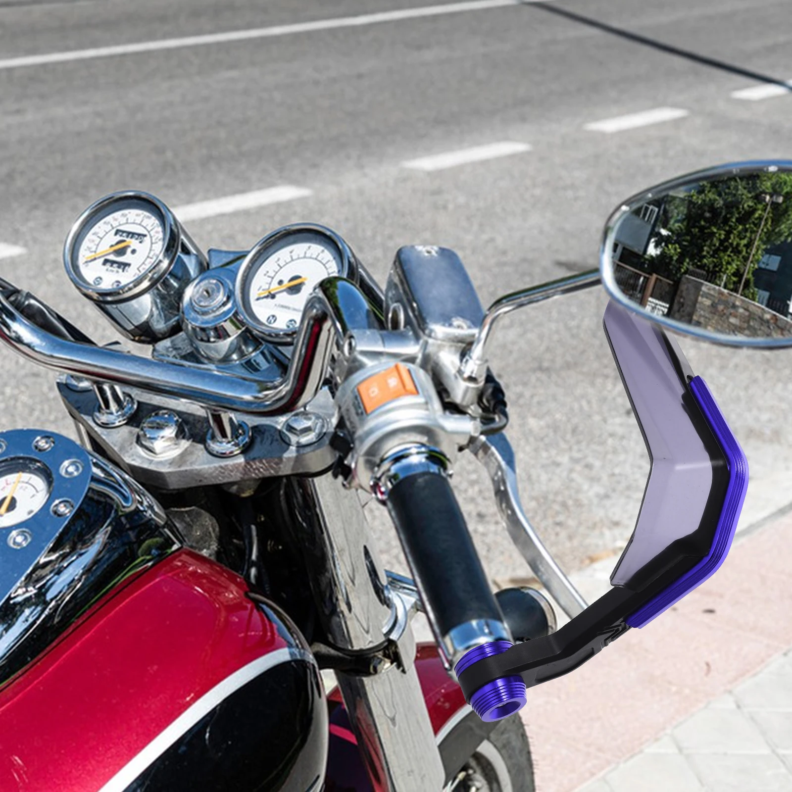 

2PCS Motorcycle Handguards Blue Wind Protection Cover Guards Electric Bike Universal Handlebar Accessories Stylish Durability