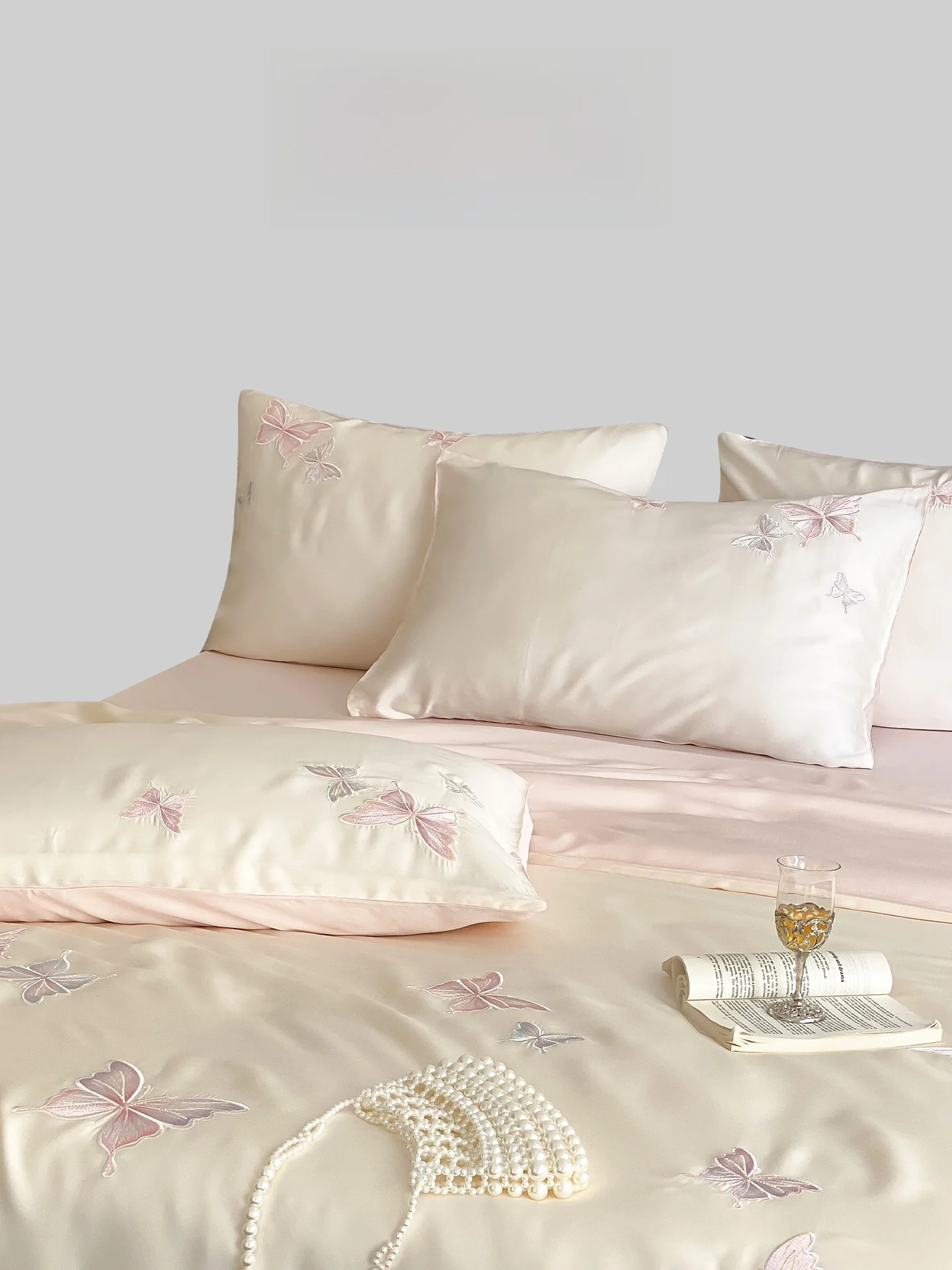 

TOTOWI Lyocell Four-Piece Set New Girl Ins Sle Skin-Friendly Bedding Quilt Cover eet Duvet Cover Pillowcase Summer