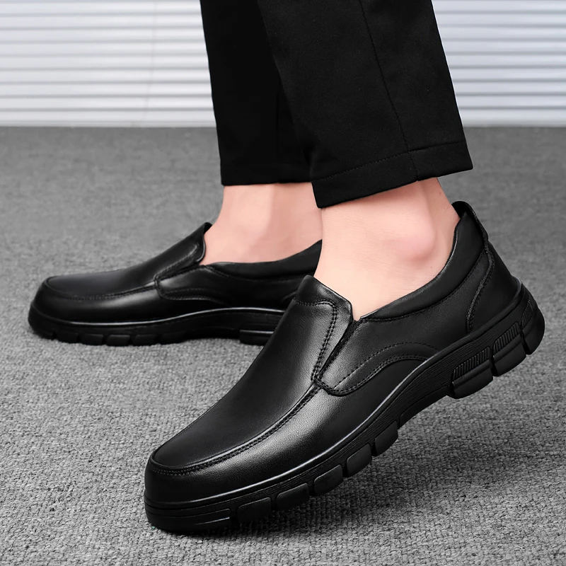 Genuine Leather Shoes Men Soft Leather Men Casual Shoes 2023 New Male Footwear Black Brown Business Formal Shoes