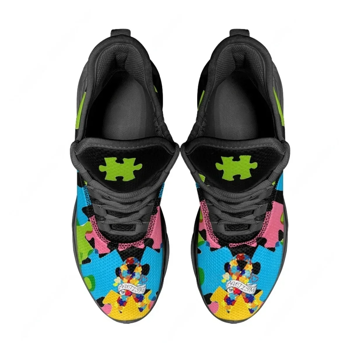 Autism Awareness Sports Running Shoe Color Puzzle Durable Wild Cozy Men’s Sneakers New High Quality Soft Platform Tenis Feminino