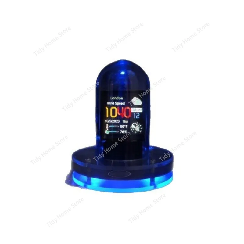 

Настольный орнамент сбрасывает светящиеся трубчатые часы для погоды.