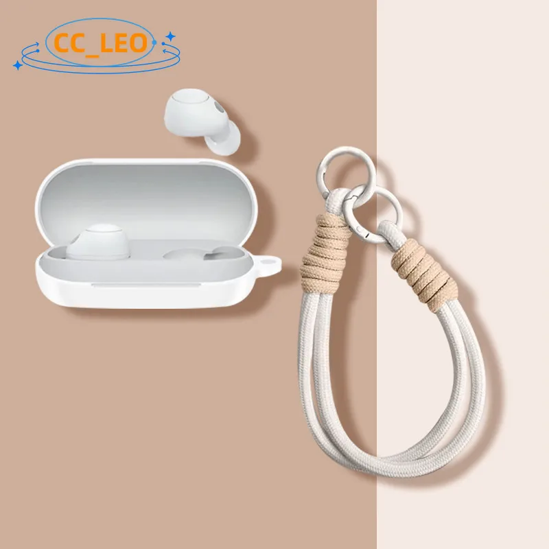 For Sony WF-C500 Case Cute Silicone Soft Case Lanyard Pendant Suitable for Sony WF-C500 Shockproof Shell Protective Sleeve