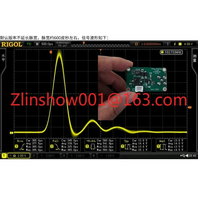 300 picoseconds rising edge oscilloscope bandwidth TDR measurement fast edge pulse generator